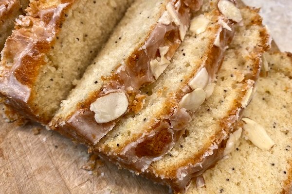 sliced poppyseed bread