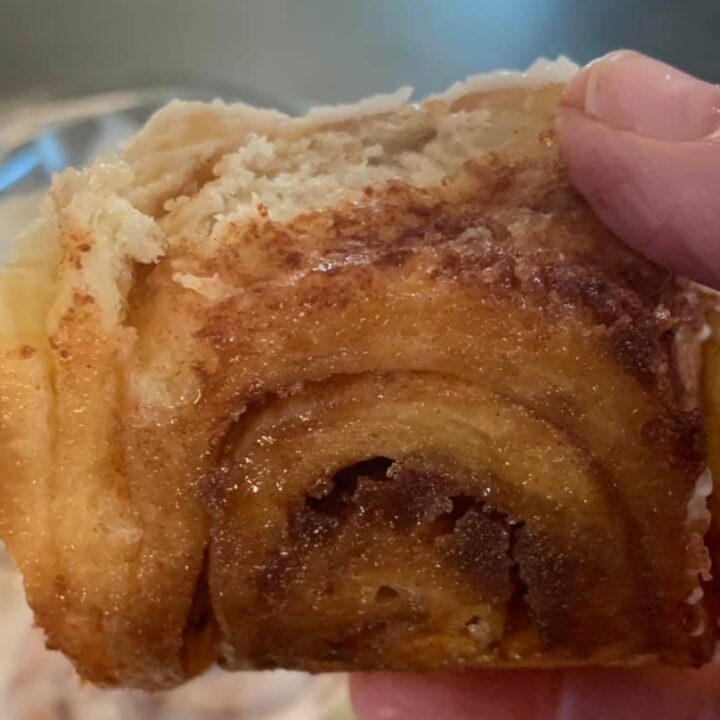 inside layers of cinnamon roll