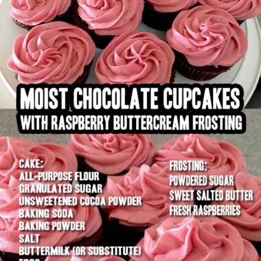 Chocolate Cupcakes With Raspberry Buttercream Frosting