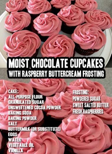 Chocolate Cupcakes With Raspberry Buttercream Frosting