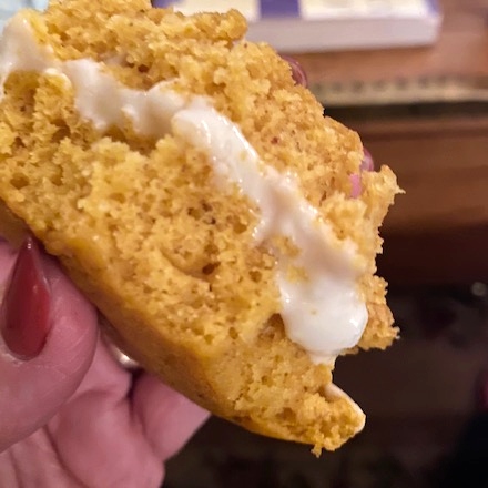 eating a pumpkin scooter pie