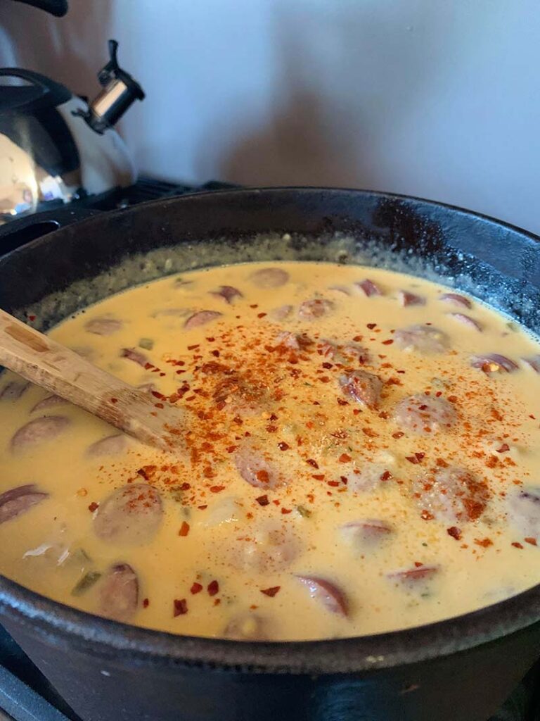 Beer Cheese Soup with Kielbasa