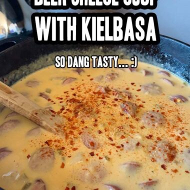 Beer cheese soup with kielbasa