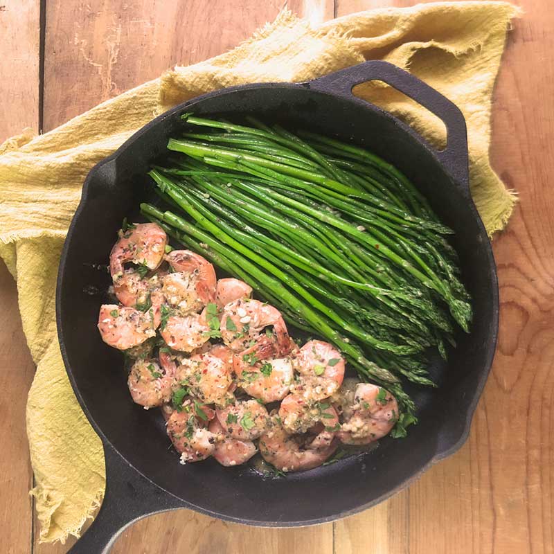 low carb shrimp and asparagus