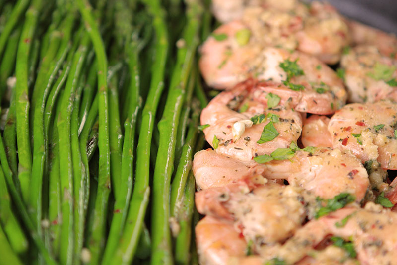 low carb keto shrimp and asparagus