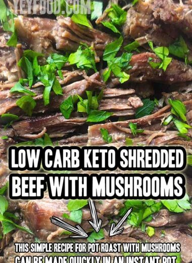 Low Carb Keto Shredded Beef with Mushrooms