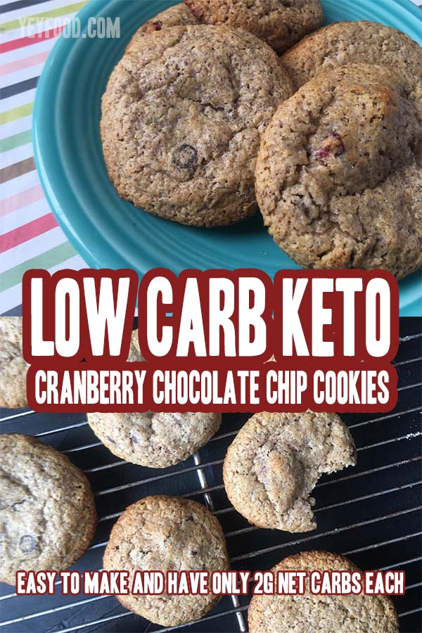 Low Carb Keto Cranberry Chocolate Chip Cookies