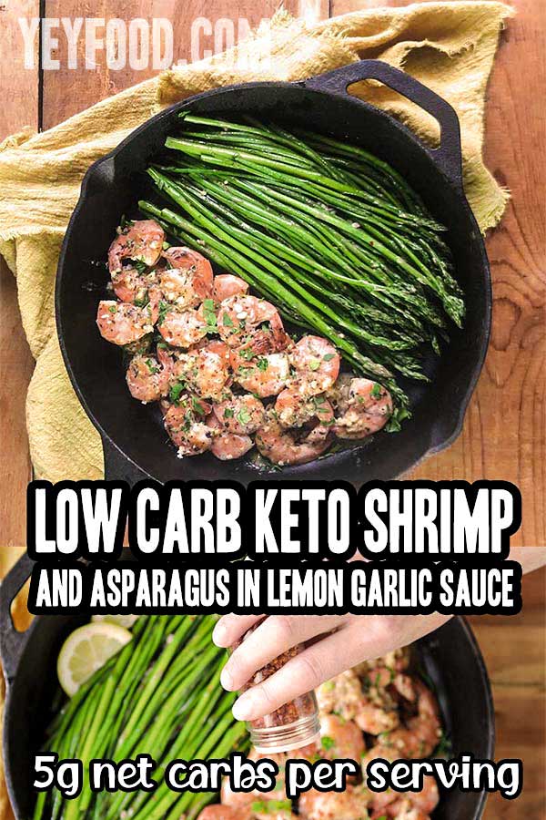 Low Carb Keto Shrimp and Asparagus in Lemon Garlic Sauce Recipe