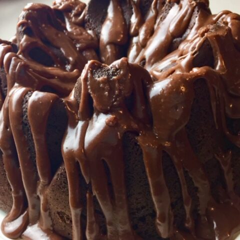 triple dark chocolate Bundt cake