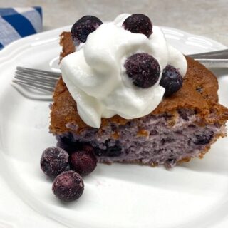 served blueberry cake