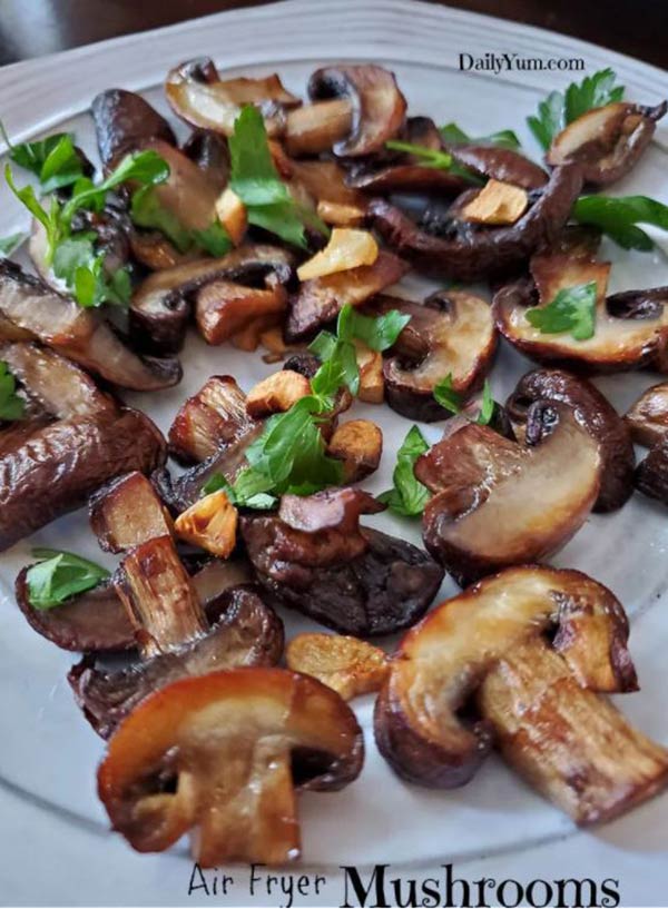 Air Fryer Mushrooms with Garlic