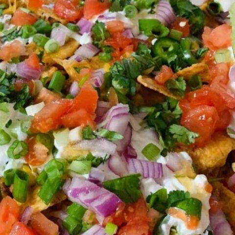 close up of nachos