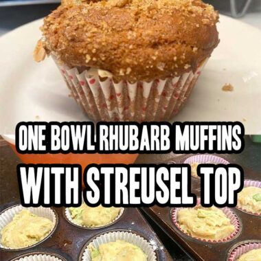 One Bowl Rhubarb Muffins With Streusel Top