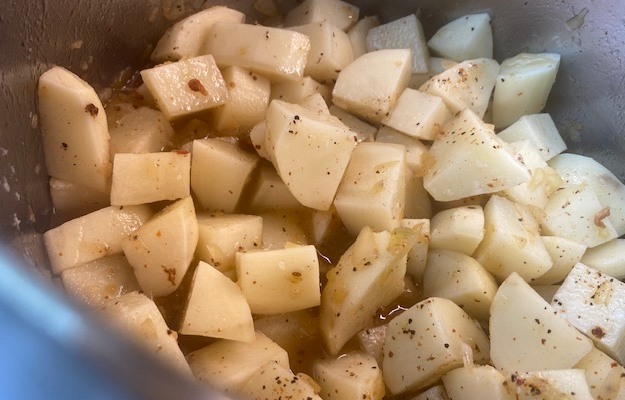 chucnks of potato