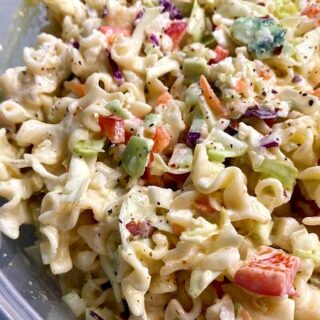 pasta salad with coleslaw