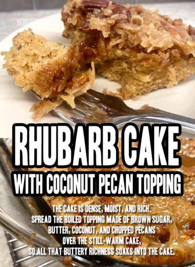 Rhubarb Cake With Coconut Pecan Topping
