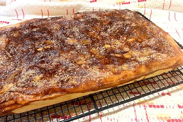 Sheet Pan Pretzel Focaccia with Cheese Sauce Recipe