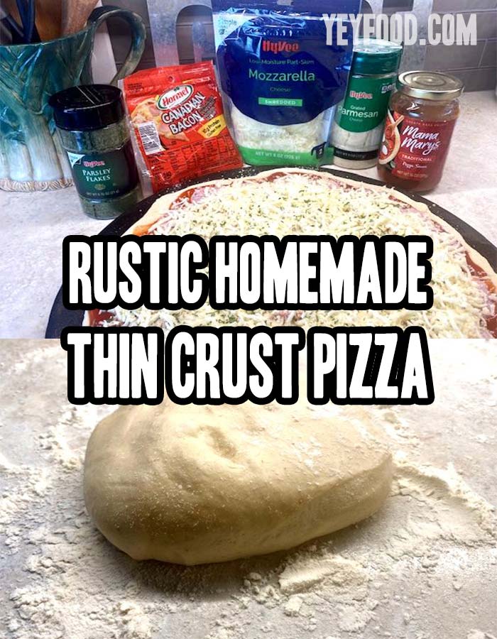 Rustic Homemade Thin Crust Pizza