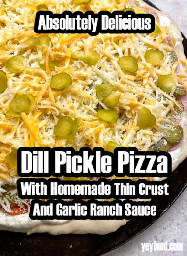 Dill Pickle Pizza With Homemade Thin Crust And Garlic Ranch Sauce