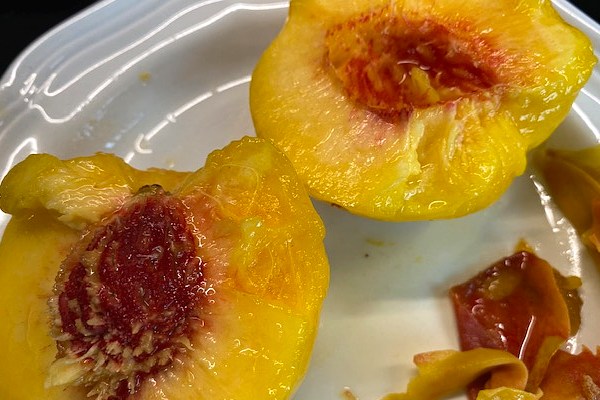 cut peach in half