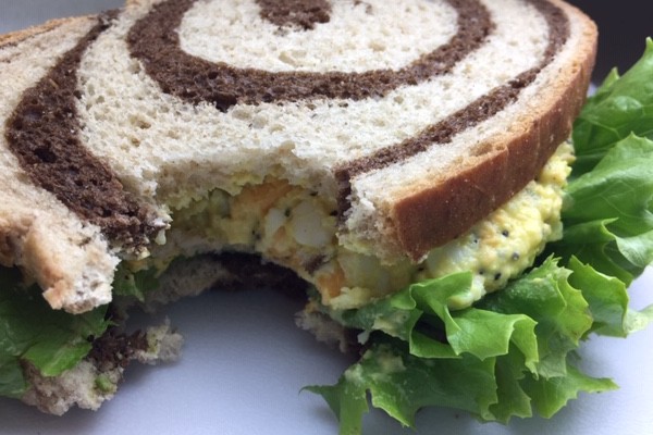 egg and cheese salad sandwich