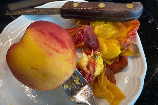 peeling a peach