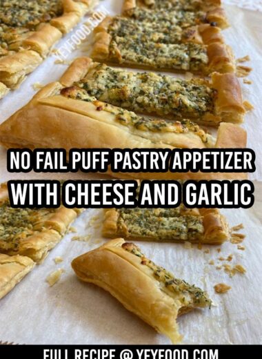 No Fail Puff Pastry Appetizer With Cheese And Garlic