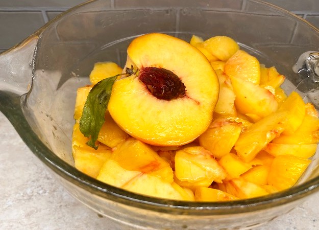 chopped peaches