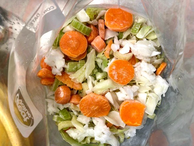 veggies in freezer bag