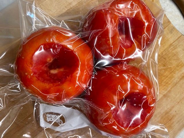 tomatoes ready for the freezer