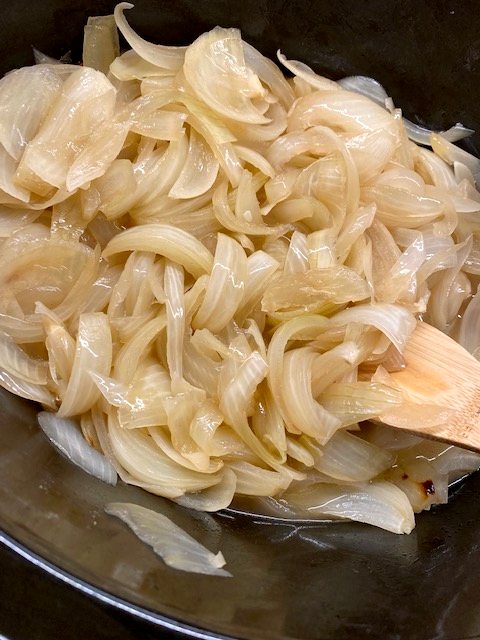 cooking caramelized onions