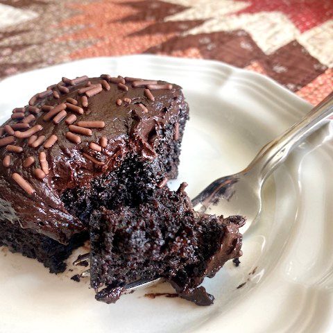 piece of chocolate zucchini cake