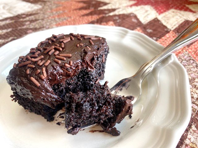 piece of chocolate zucchini cake