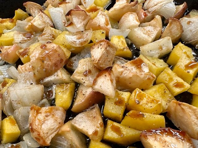 roasting squash apples and onions