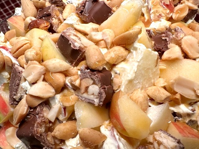 closeup Snickers salad