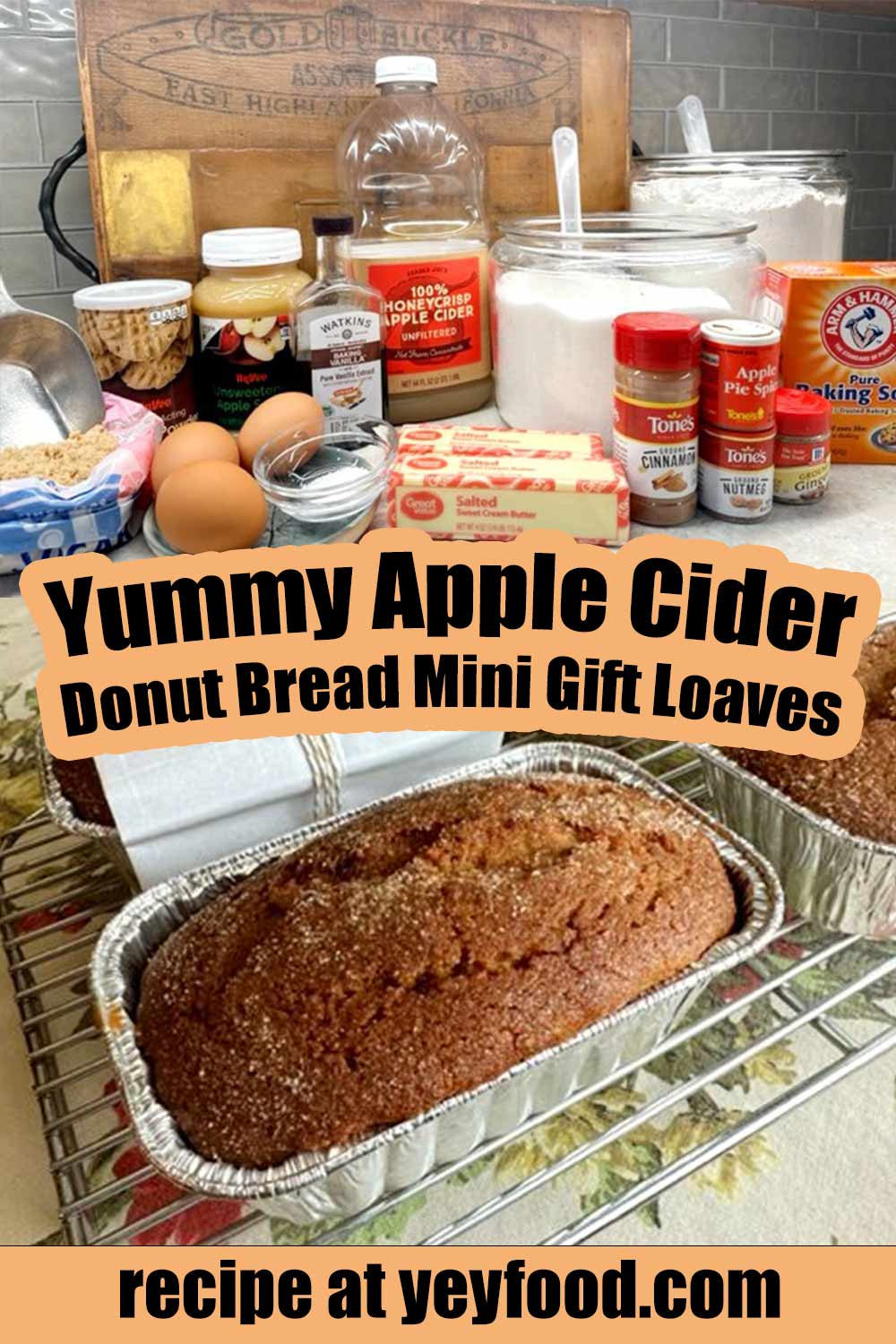 Yummy Apple Cider Donut Bread Mini Gift Loaves Recipes