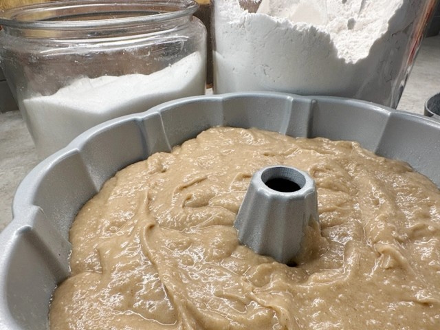 cake ready for the oven