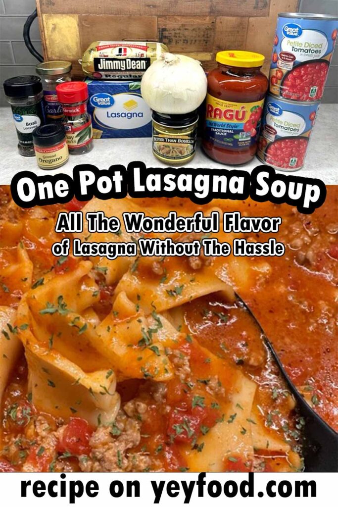 One Pot Lasagna Soup 