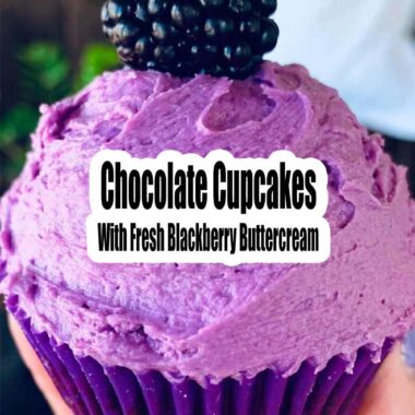 Chocolate Cupcakes With Fresh Blackberry Buttercream