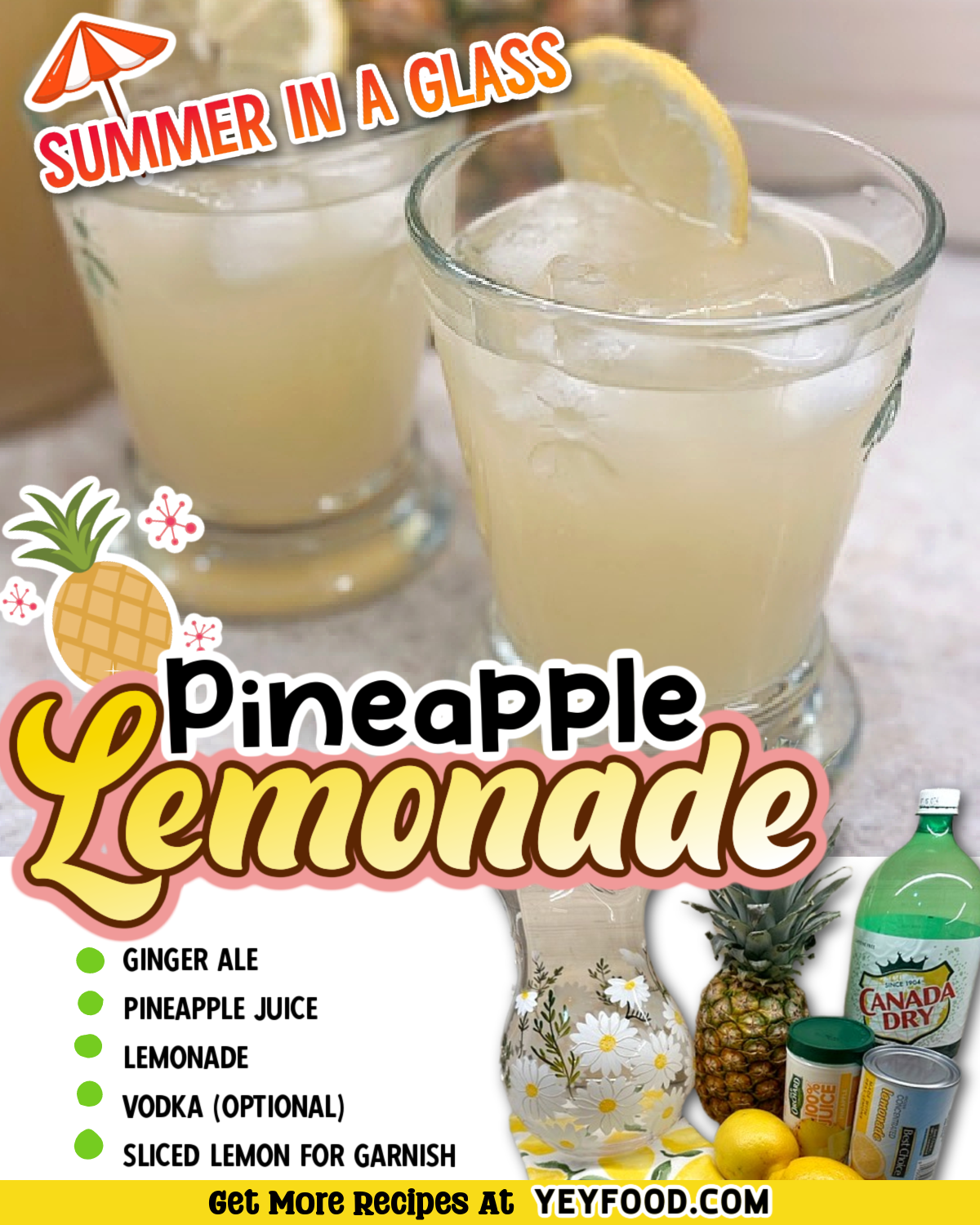 Delightful Pineapple Lemonade Is #1 For Summer - Yeyfood.com: Recipes ...