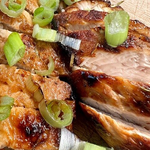 marinated chicken, cooked