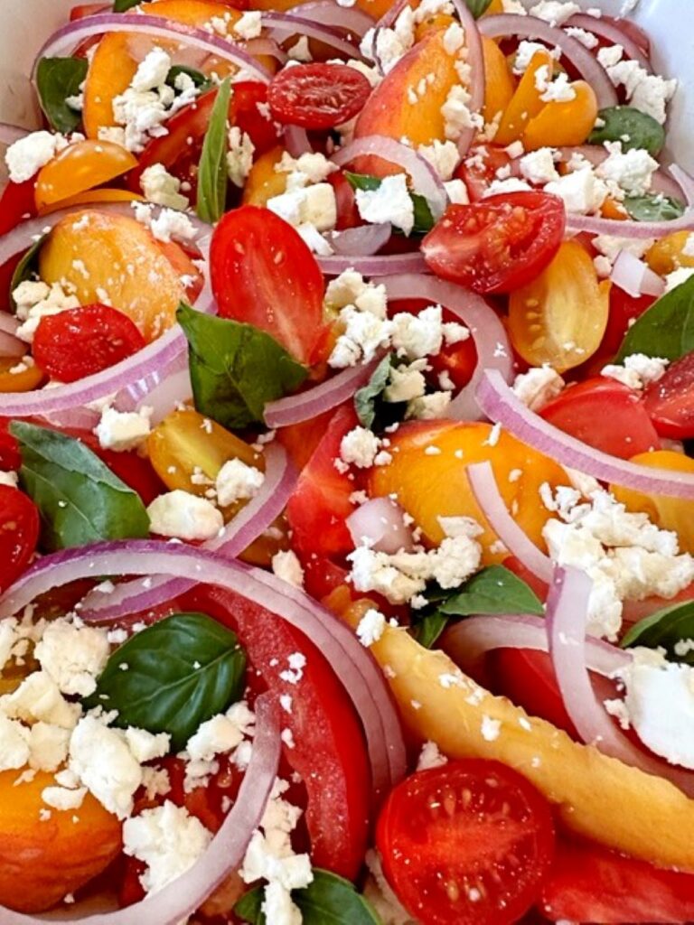 peach and tomato salad