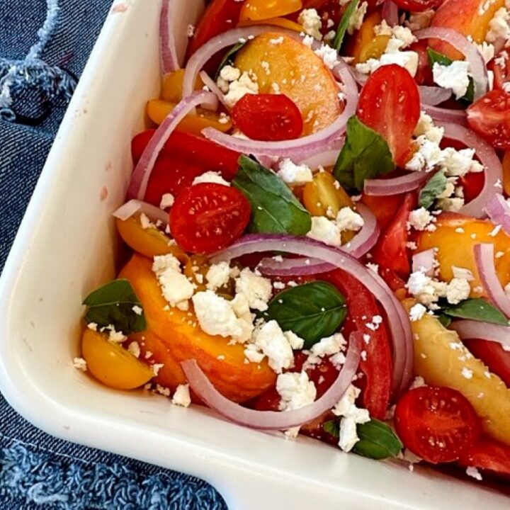 peach and tomato salad