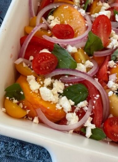 peach and tomato salad