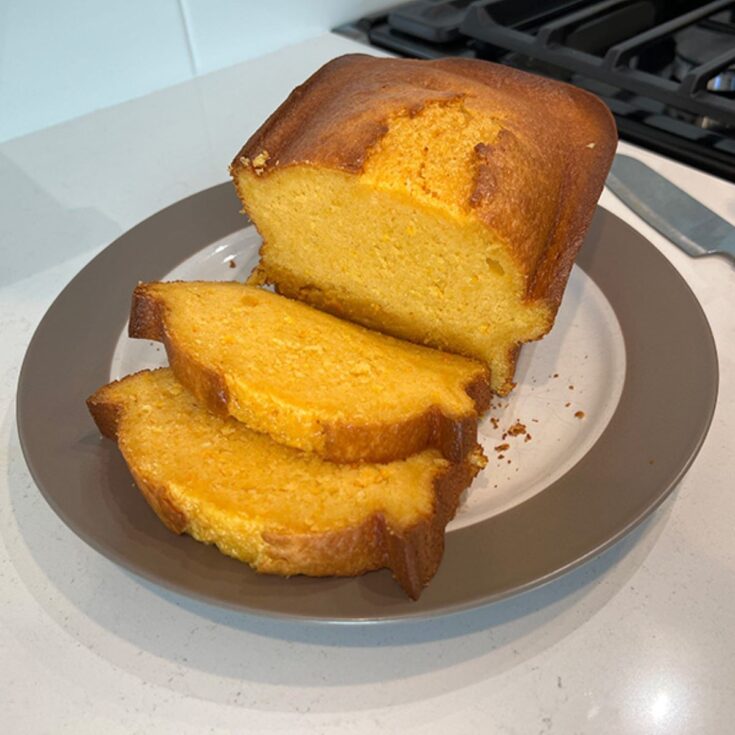 orange cake sliced