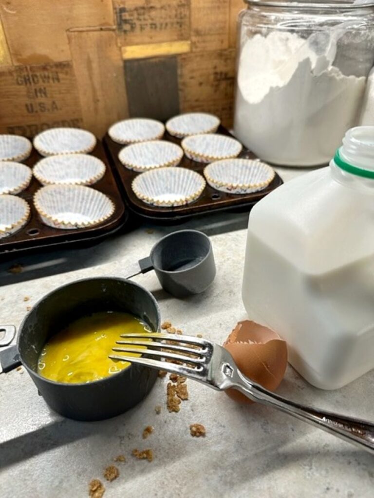 raisin bran muffins in progress