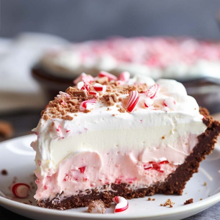 No-Bake Candy Cane Cream Pie