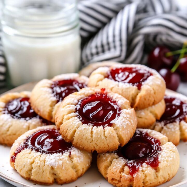 Cherry Thumb Print Cookies