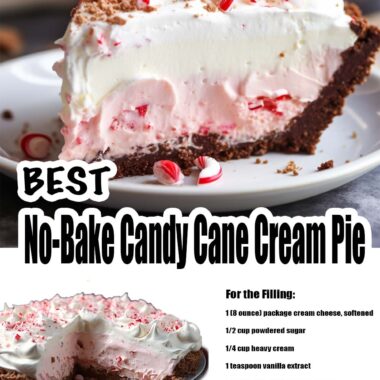 No-Bake Candy Cane Cream Pie