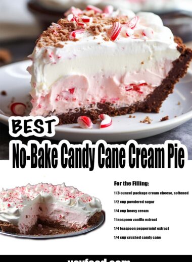 No-Bake Candy Cane Cream Pie